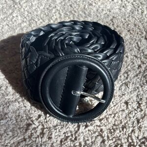 M. Gemi “The Lia” Black Braided Leather Belt